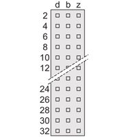 Connecteur SCHROFF de type F, EN 60603, DIN 41612, mâle, 48 contacts, broches à souder, 2.9 mm