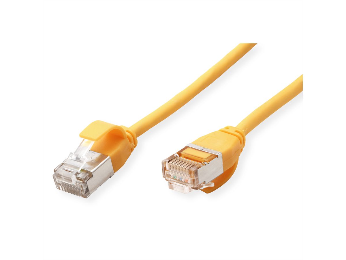 ROLINE Cordon DataCenter U/FTP Cat.6A (Classe EA), LSOH, slim, jaune, 2 m