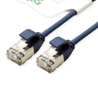 ROLINE GREEN Cordon DataCenter U/FTP Cat.6A (Classe EA), LSOH, slim, bleu, 0,15 m