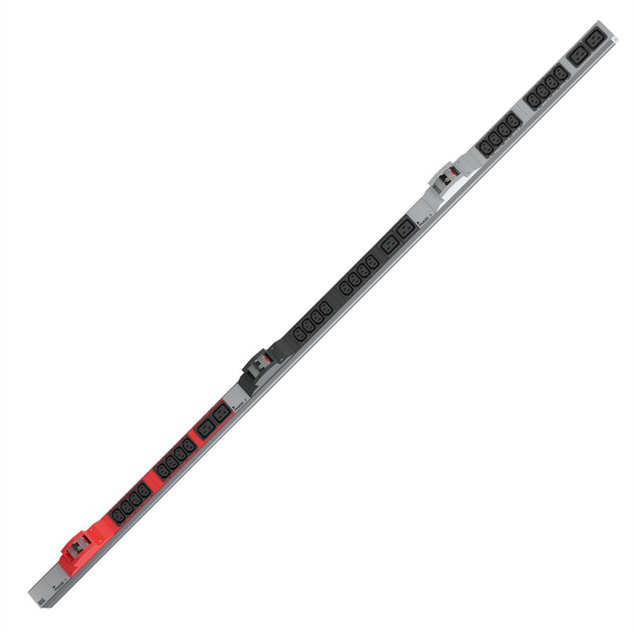 BACHMANN IT PDU ALU 1U 24x C13 6x C19 2LS CEE 3x32A rouge