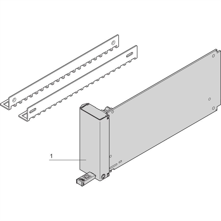 Module de remplissage AMC SCHROFF avec poignée de tirage, taille moyenne simple, aluminium