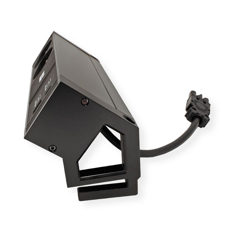 BACHMANN DESK 2 Bloc multiprise 2x UTE, 1x USB A&C 22W, noir, 0,2 m