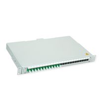 TELEGÄRTNER BASIS V Panneau fibre optique avec coupleurs & Pigtails , 12x E2000, OS2 vert APC