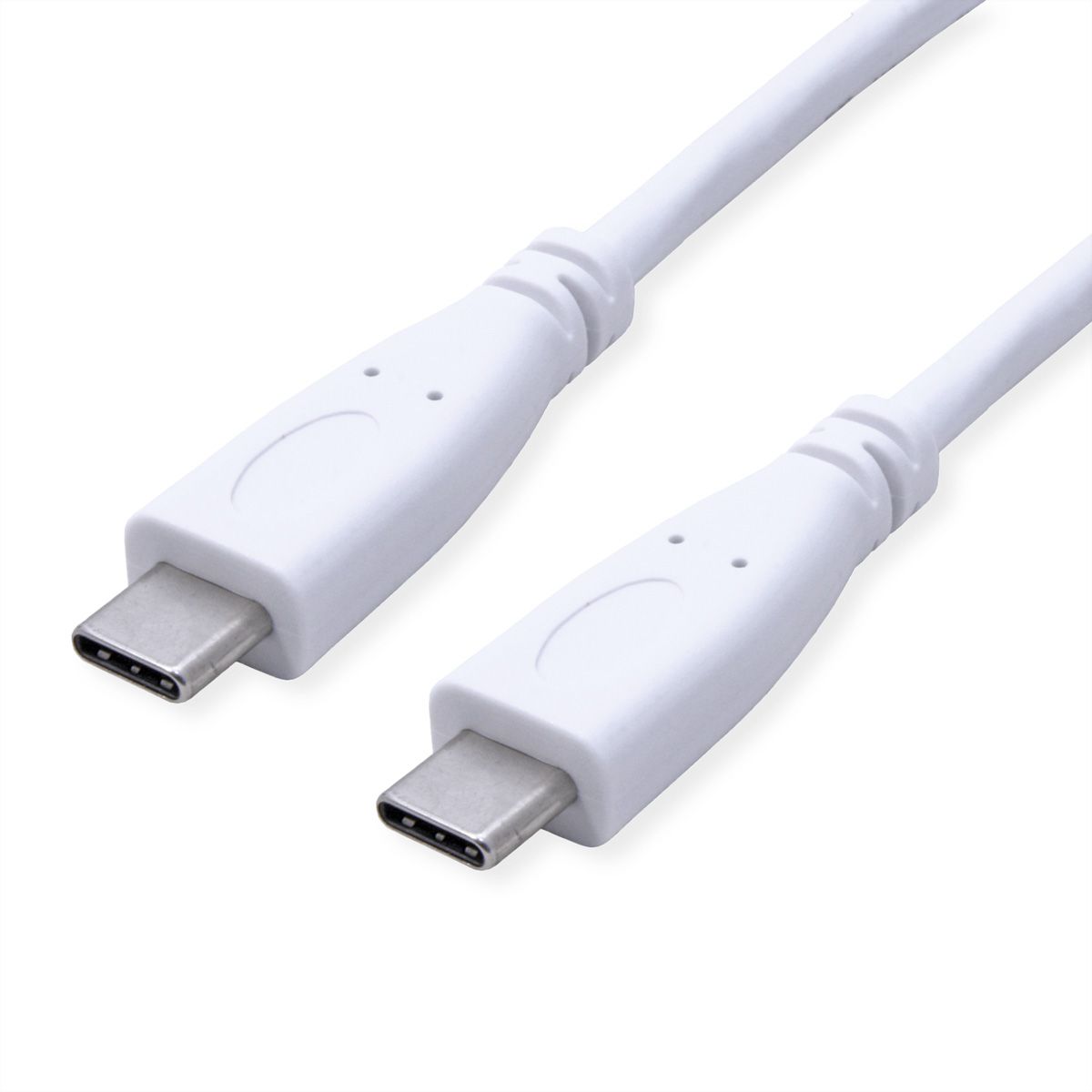 VALUE Câble USB 3.2 Gen 2, avec PD, C-C, M/M, 4K UHD-1, 10Gbit/s, Emark, 100W, blanc, 0,5 m