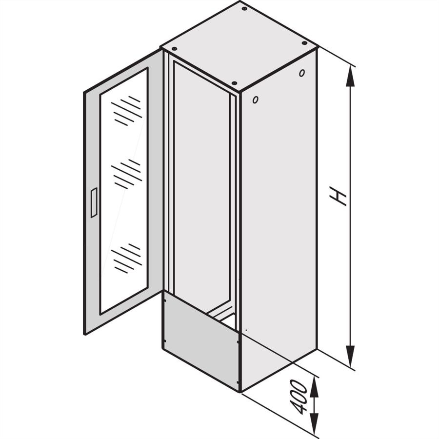 Plaque de connexion Varistar SCHROFF pour porte raccourcie/panneau arrière, avec brosse, RAL 7021, 400H 600W