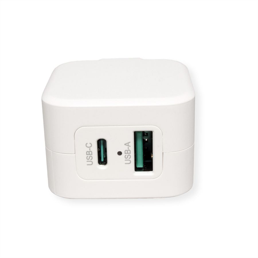ROLINE Chargeur USB avec prise Euro, 2 ports, 1x QC3.0 A + 1x C (PD), 20W