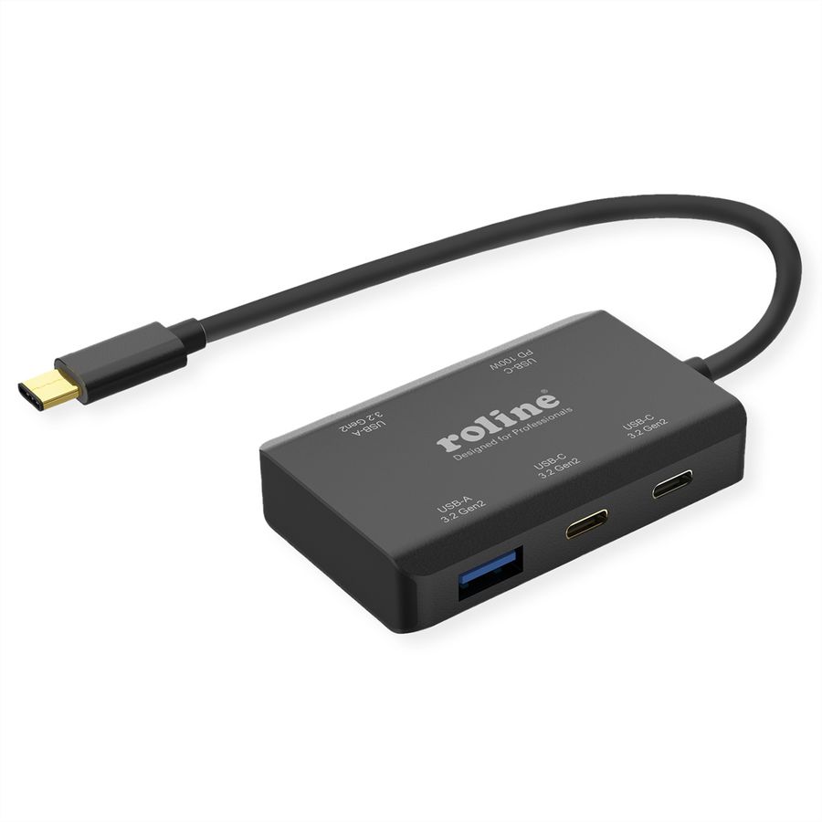 ROLINE Hub USB 3.2 Gen2 , 4 ports (2x A + 2x C), +PD(100W)