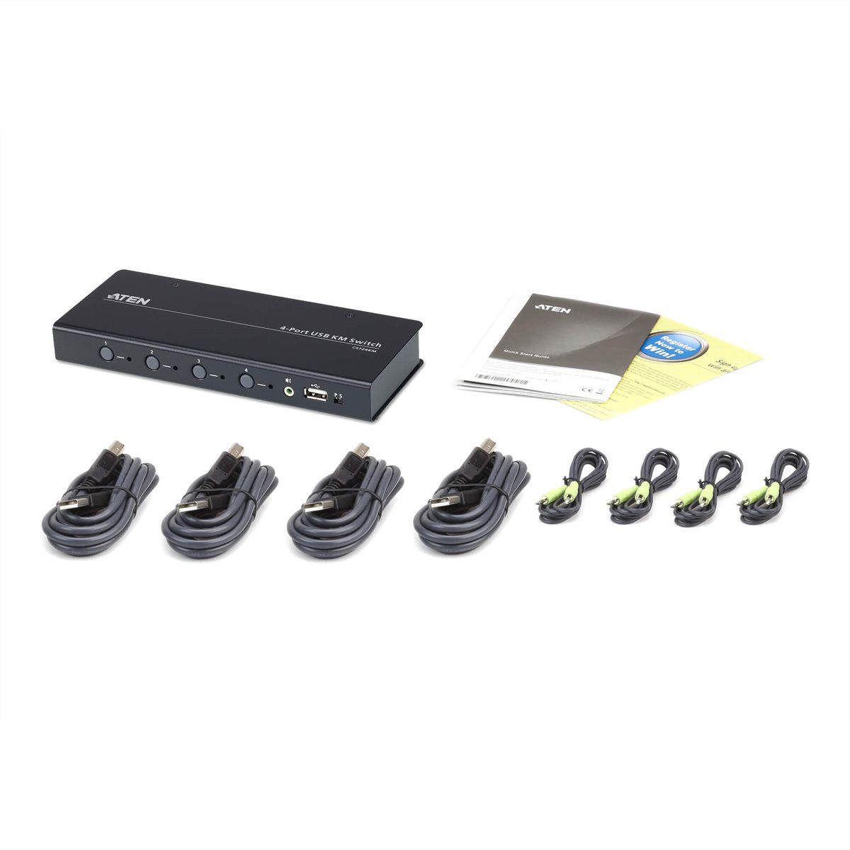 ATEN CS724KM Commutateur KM sans limite USB à 4 ports