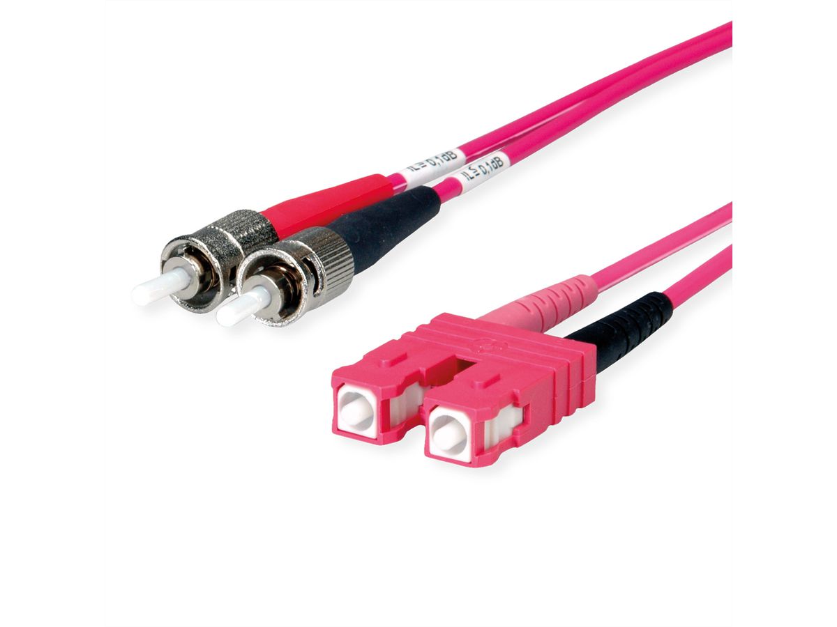 TELEGÄRTNER Câble adaptateur duplex 50/125 OM4, 2x ST, 1x SC dpx, violet, 2 m