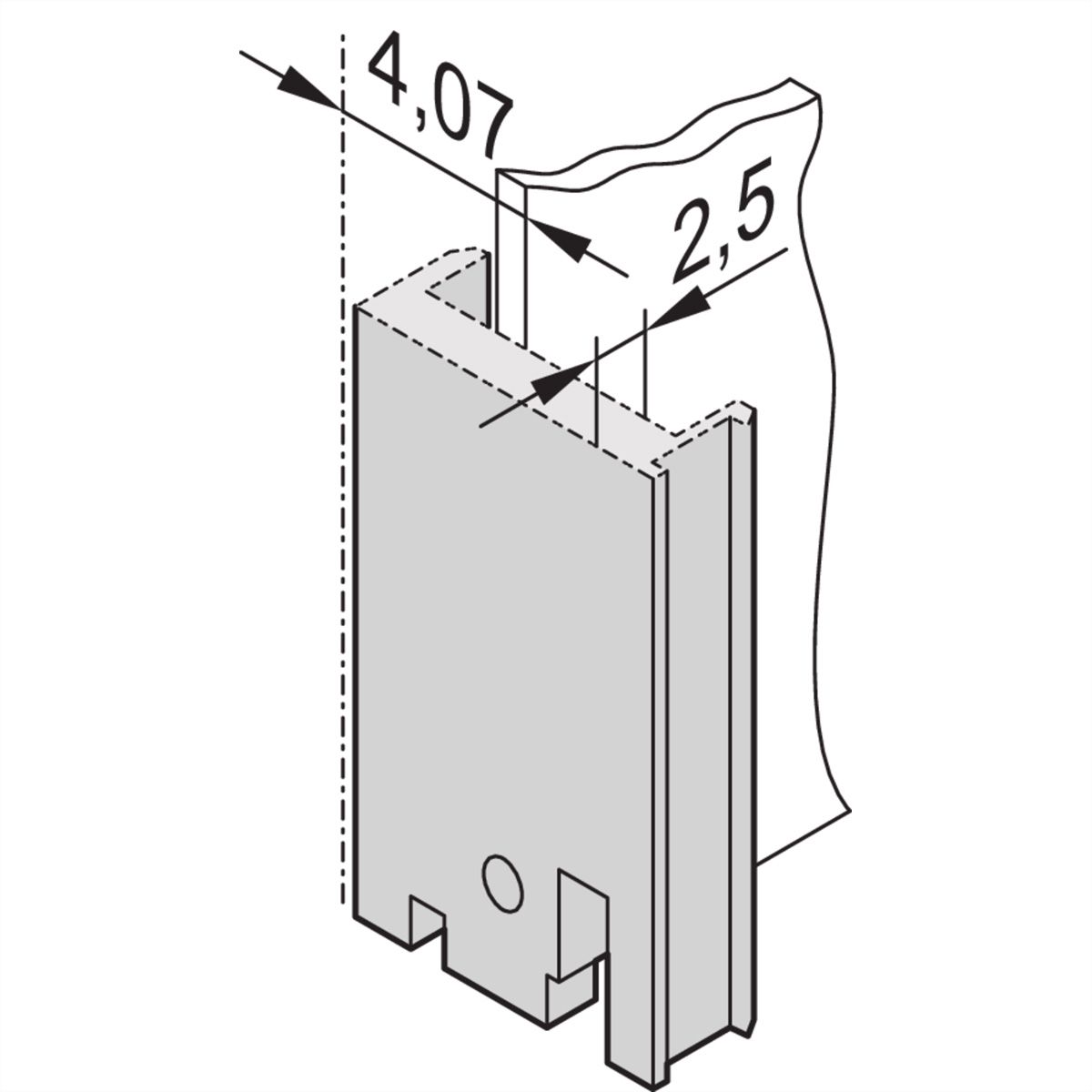 SCHROFF Plug-In Unit U-Profile Face avant pour IEL, IET, Type 2 Poignée, 6 U, 7 HP, 2,5 mm, Al, Anodisé frontal, Conducteur arrière