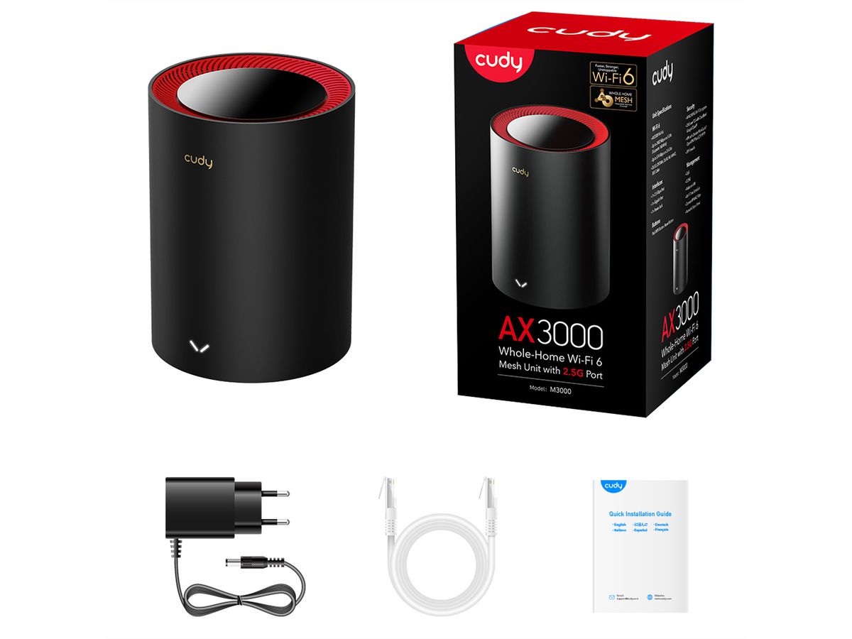CUDY M3000 AX3000 WiFi 6 Mesh 2.5G, à l'unité