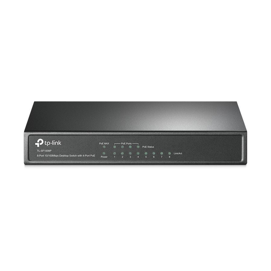 TP-Link TL-SF1008P commutateur réseau Non-géré Fast Ethernet (10/100) Connexion Ethernet, supportant l'alimentation via ce port (PoE) Olive