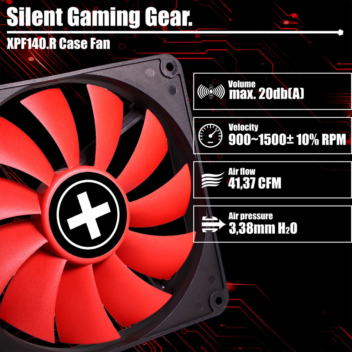 Xilence XPF140.R 140mm Performance Ventilateur de boîtier, 3PIN