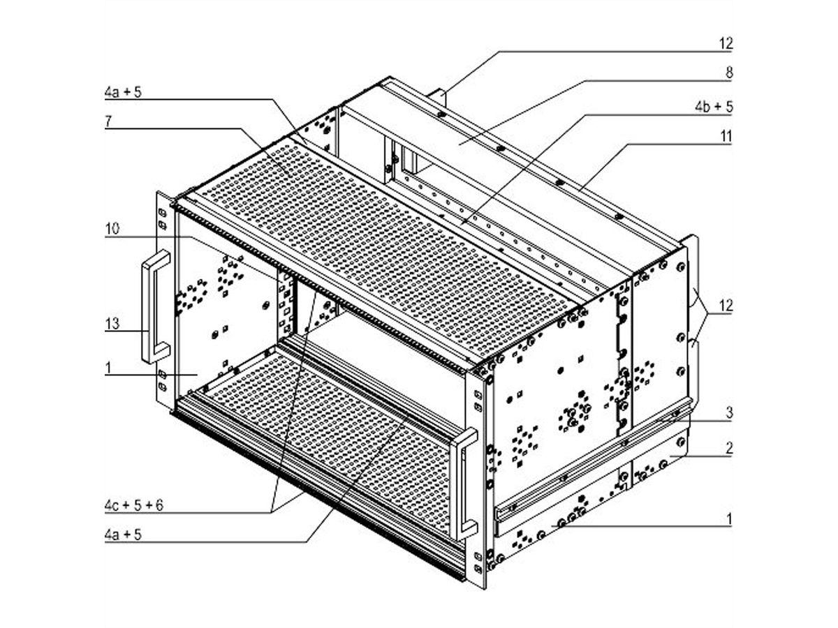 SCHROFF EuropacPRO 19" Subrack Kit pour chemin de fer, blindé, SNCF, CompactPCI, 6 U, 84 HP, 320 mm