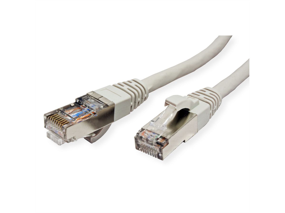 Câble ROLINE Cat.7 S/FTP, LSOH, avec connecteurs RJ45 (500MHz / Classe EA), gris, 0,5 m