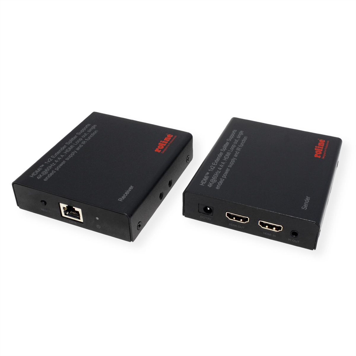 ROLINE Prolongateur/Splitter HDMI, 1x2 via Cat.6A, 70m, 4K60Hz