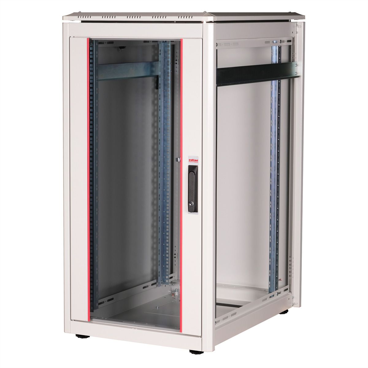 ROLINE 19" Baie réseau Pro 22U, 600x800 LxP Porte verre gris