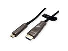 ROLINE Câble adaptateur type C - HDMI (AOC), 4K60, M/M, 30 m