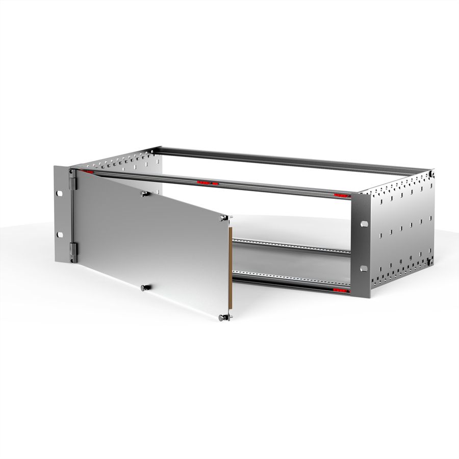 SCHROFF Face avant, blindée, charnières latérales, 3 U, 84 CV, 2,5 mm, alu