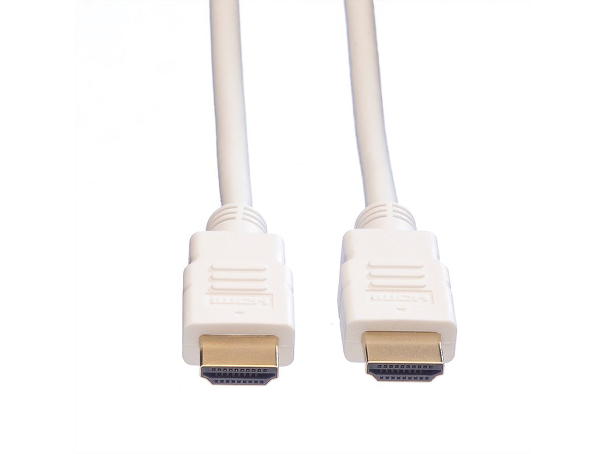 ROLINE Câble HDMI High Speed avec Ethernet, blanc, 2 m