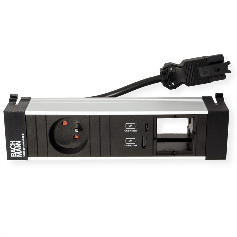 BACHMANN POWER FRAME S 1xUTE 1xCM 1xUSB A/C 22W 0,2m GST18