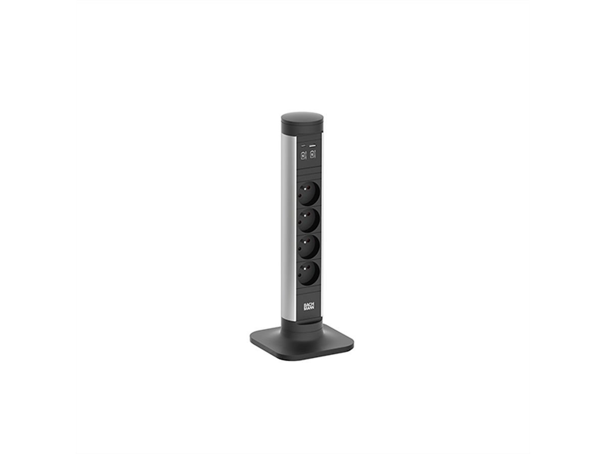 BACHMANN CYCLE Pole S 4xUTE 1xUSB A/C 22W 2,5m CEE7/7