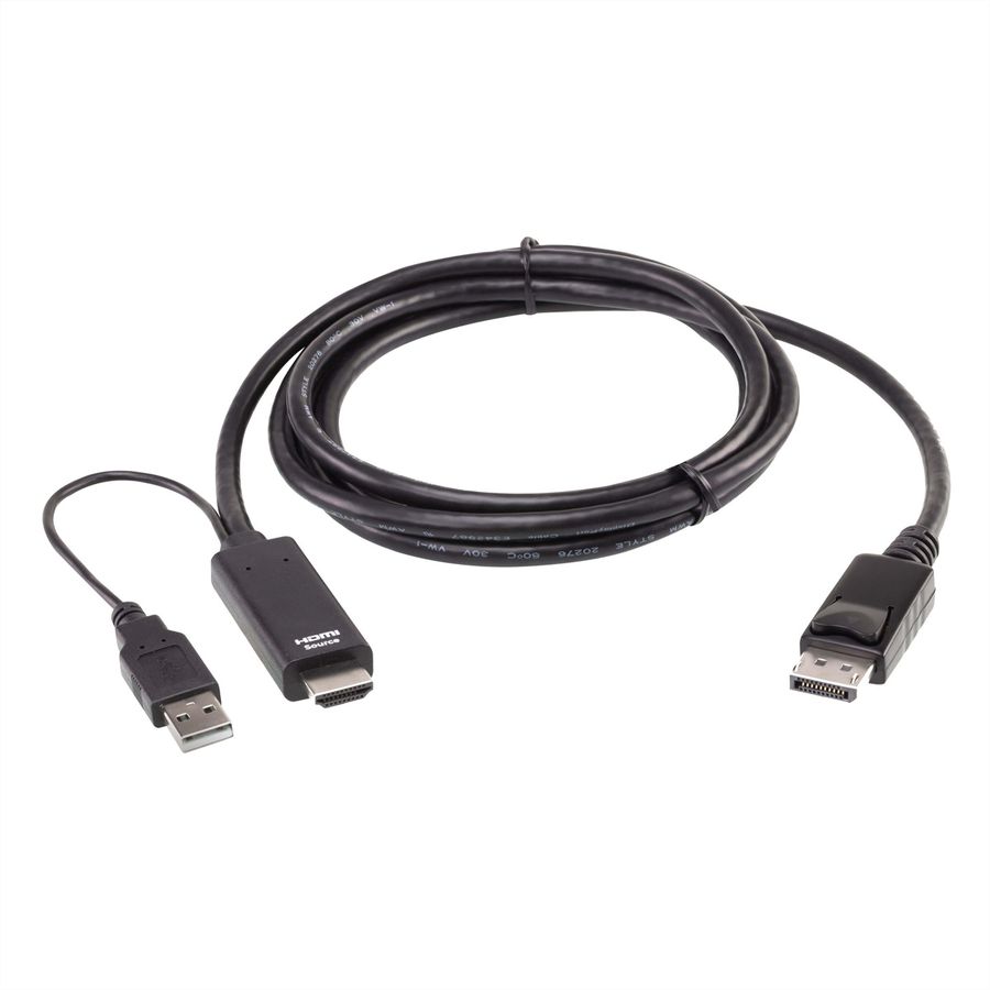 ATEN 2L-7D02HDP Câble HDMI vers DisplayPort True 4K, 1,8m