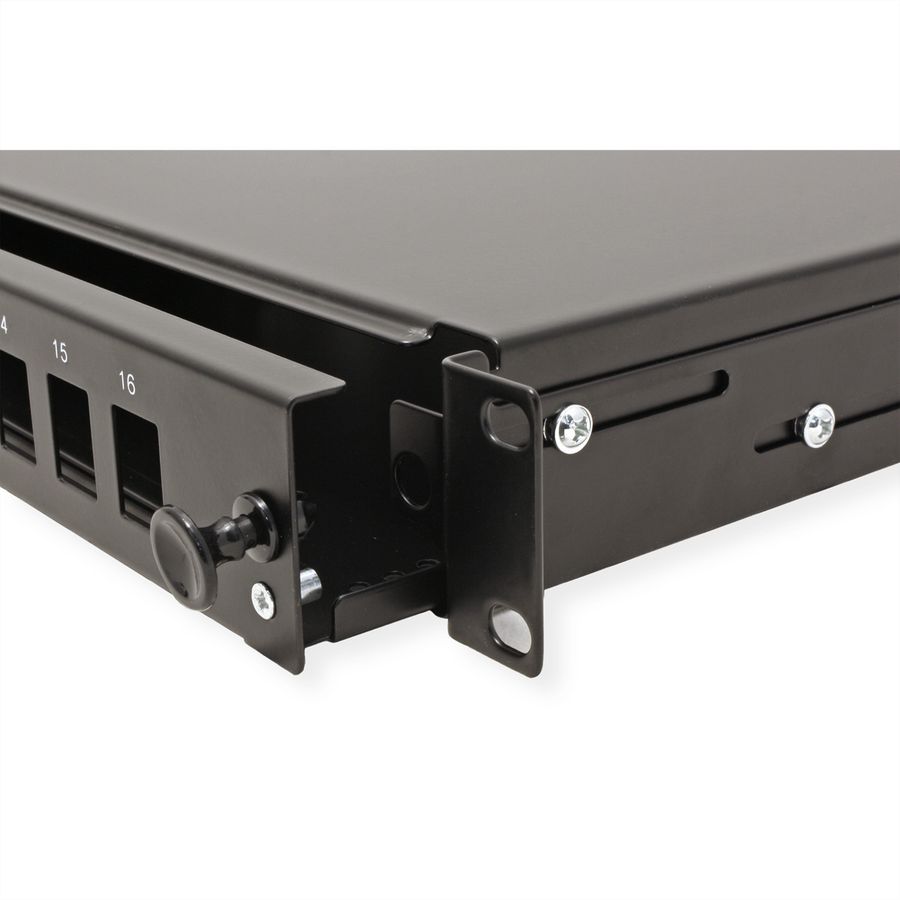 ROLINE Panneau FO 19" vide, 1U, 16 ports, pour Keystones FO, noir