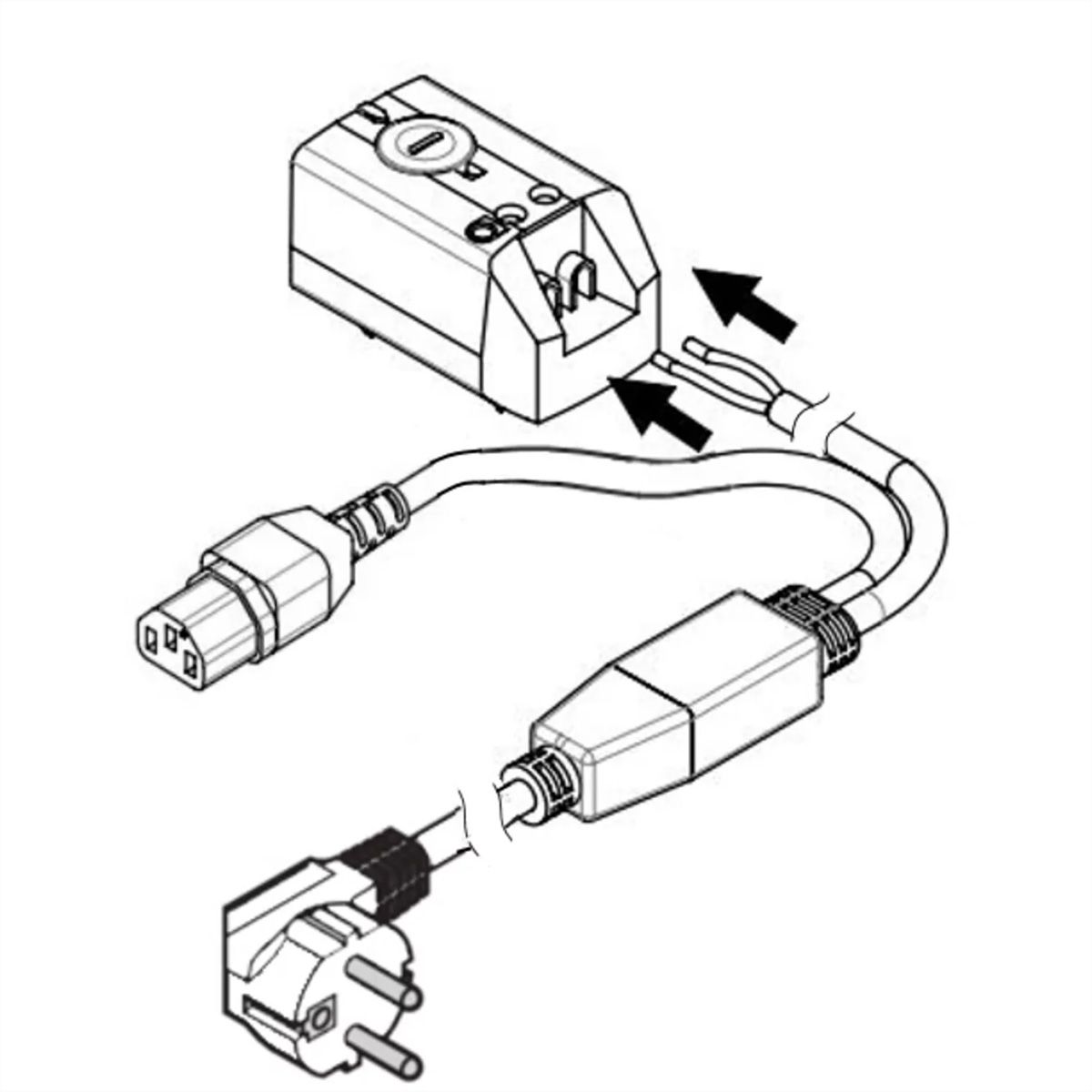 SCHROFF Thermostat avec prise SCHUKO/UTE, câble secteur pour refroidissement, 230 VAC