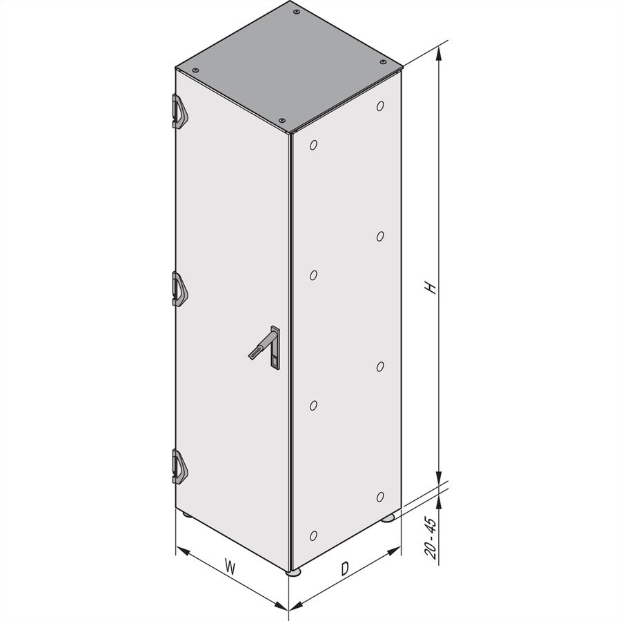 SCHROFF Varistar EMC Cabinet avec porte perforée, 2000H 600W 800D