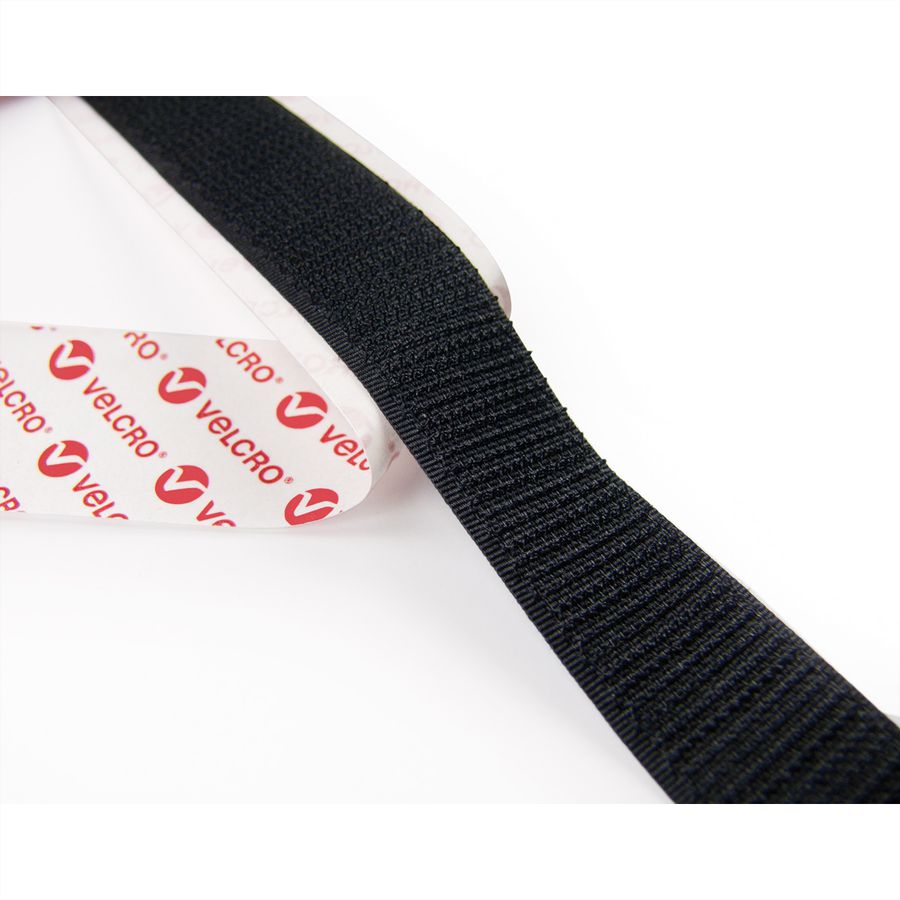 VELCRO® Bande 20mmx10m noir, crochets & velours autocollants