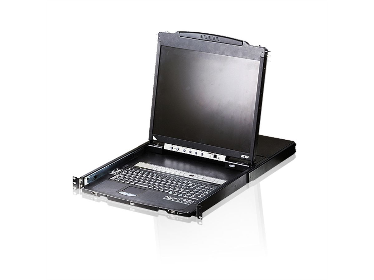 ATEN CL5816N Commutateur KVM VGA LCD à deux rails PS/2-USB 16 ports, FR-Layout