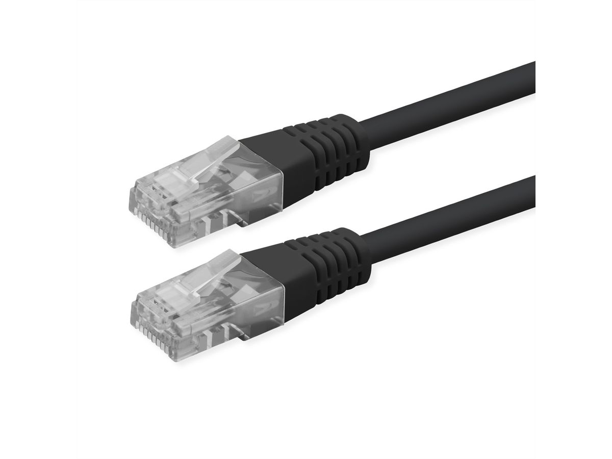 ROLINE Cordon Cat.6 (Classe E), UTP, PoE, noir, 2 m