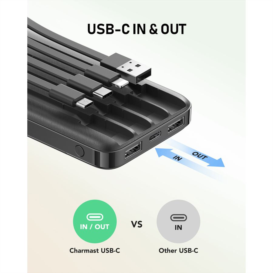 CHARMAST Powerbank W1148 10000mah noir