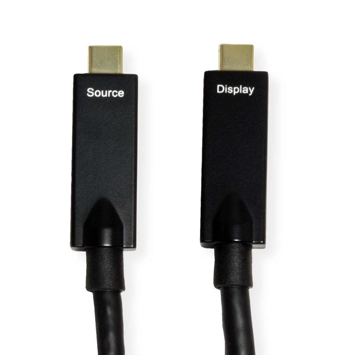 ROLINE Câble USB 3.2 Gen 2, AOC, C-C, M/M, 10Gbit/s, 4K60Hz, PD (Power Delivery) 60W, noir, 10 m