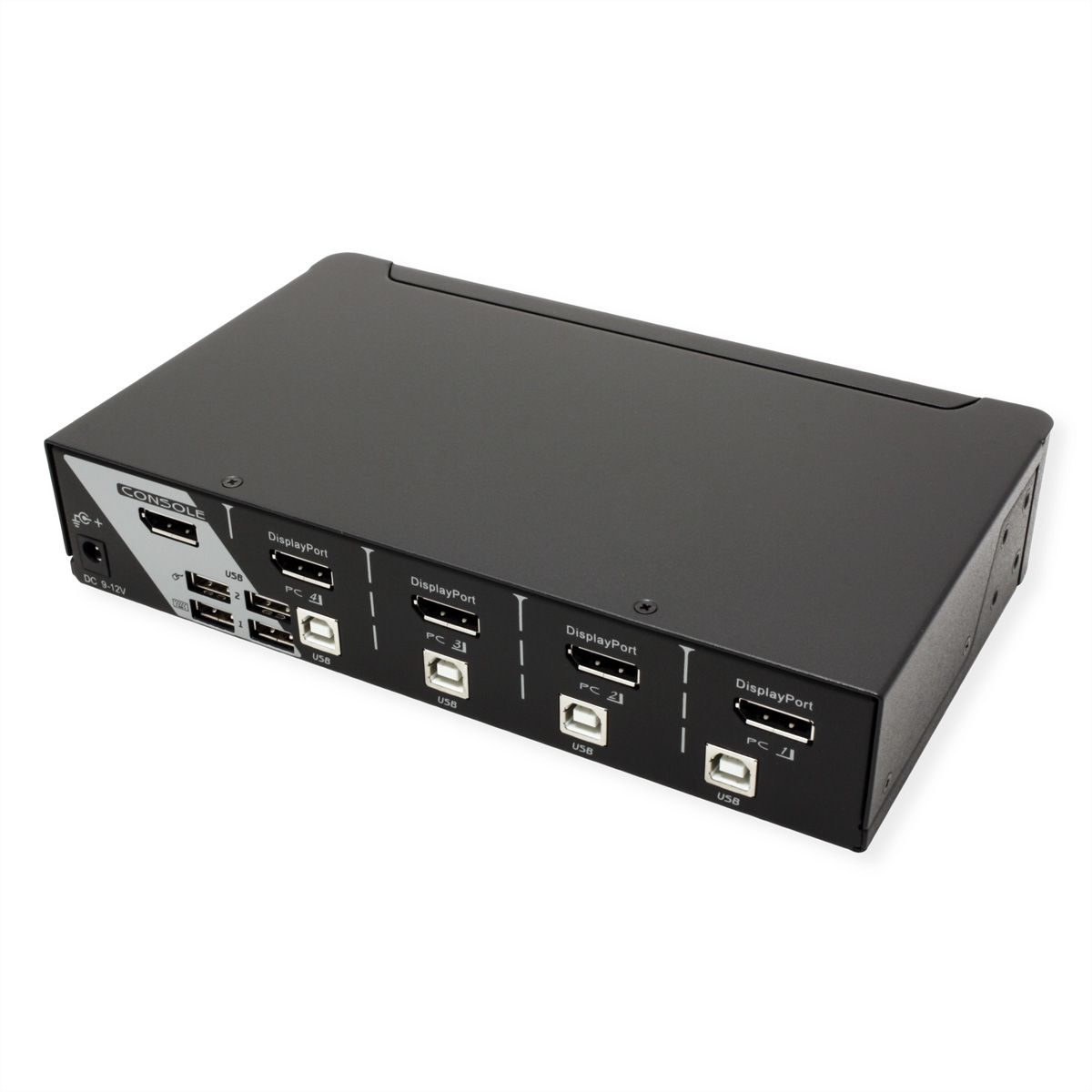 ROLINE Switch KVM, USB, DisplayPort, 1 Utilisateur - 4 PCs
