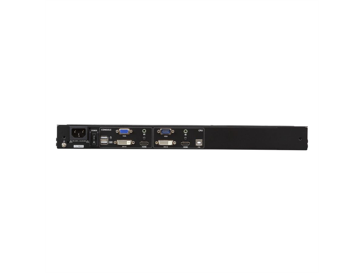 ATEN CL3800NW Console KVM USB HDMI DVI VGA Dual Rail, FR-Layout