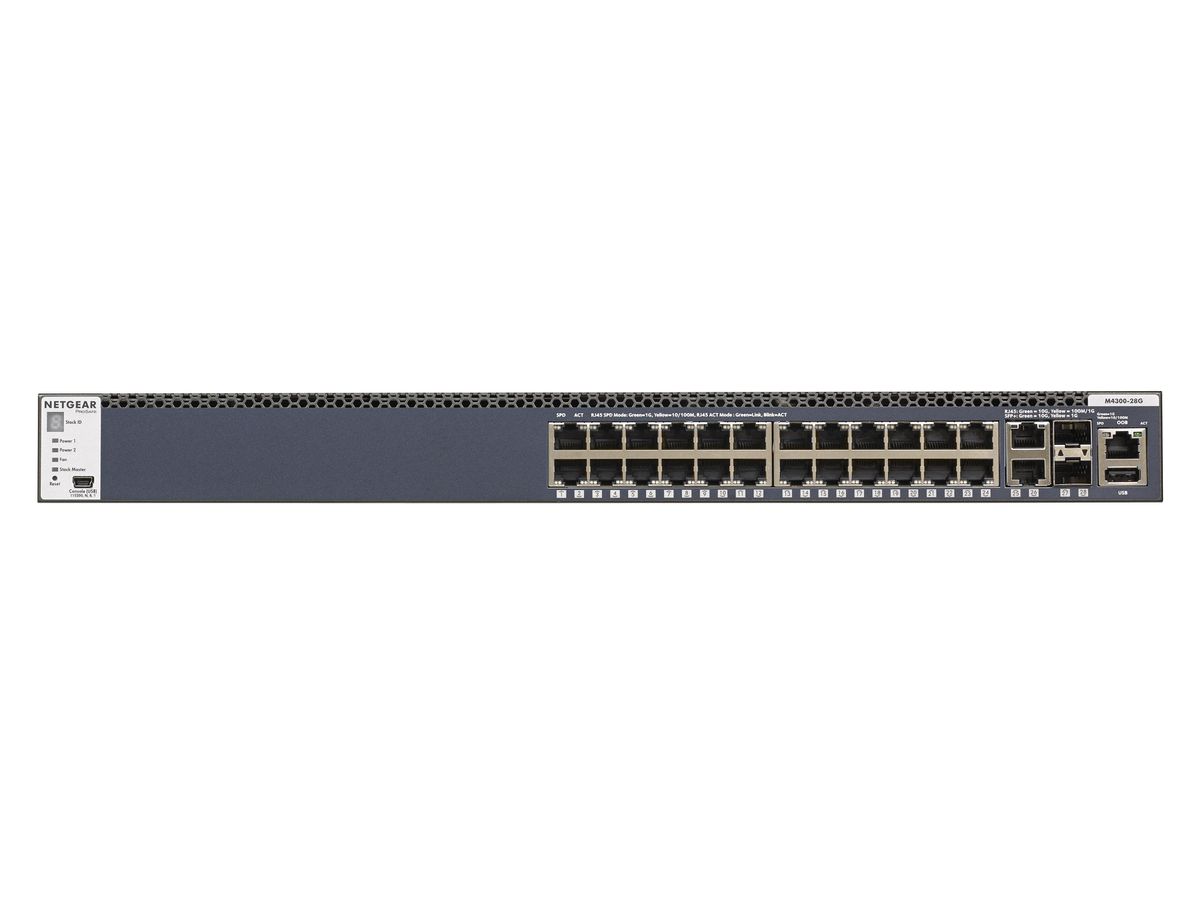 Netgear M4300-28G Géré L3 Gigabit Ethernet (10/100/1000) Noir 1U