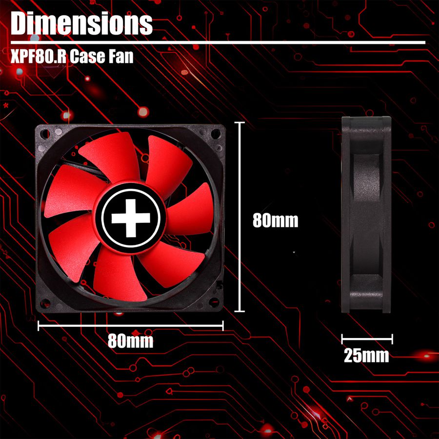 Xilence XPF80.R 80mm Performance Ventilateur de boîtier, 3PIN
