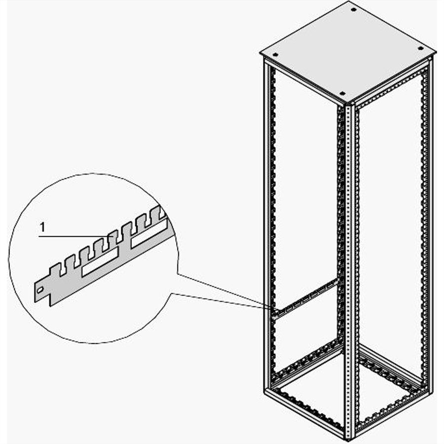 Rail support de câbles Varistar SCHROFF pour profondeur d'armoire, RAL 7021, 1200D