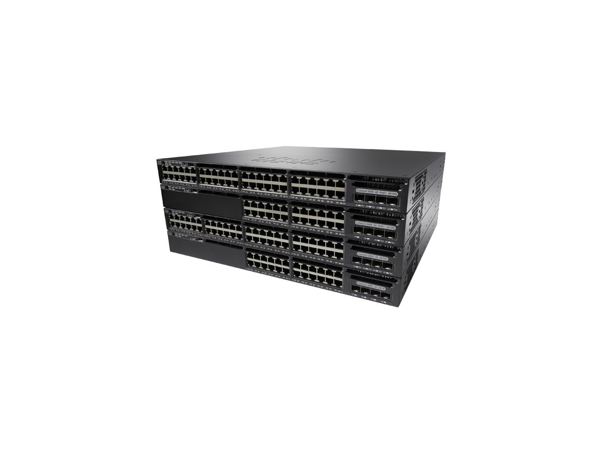 Cisco Catalyst C3650-24PS-S, Refurbished Géré L3 Gigabit Ethernet (10/100/1000) Connexion Ethernet, supportant l'alimentation via ce port (PoE) 1U Noir