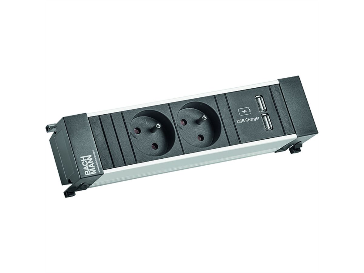 BACHMANN POWER FRAME 2xUTE 1xUSB Charge courant 2,0m AEH