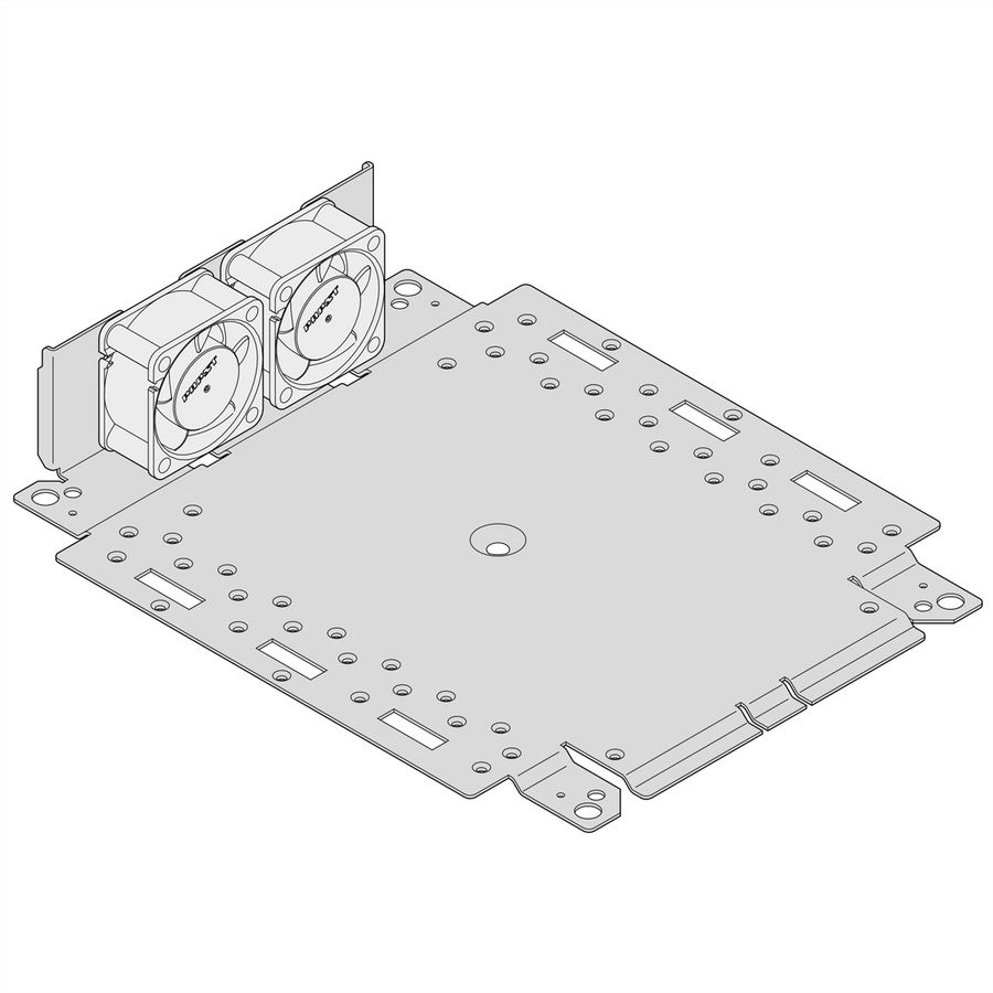 Plaque de montage SCHROFF Interscale avec support de ventilateur intégré et ventilateurs, 1U, 2 ventilateurs