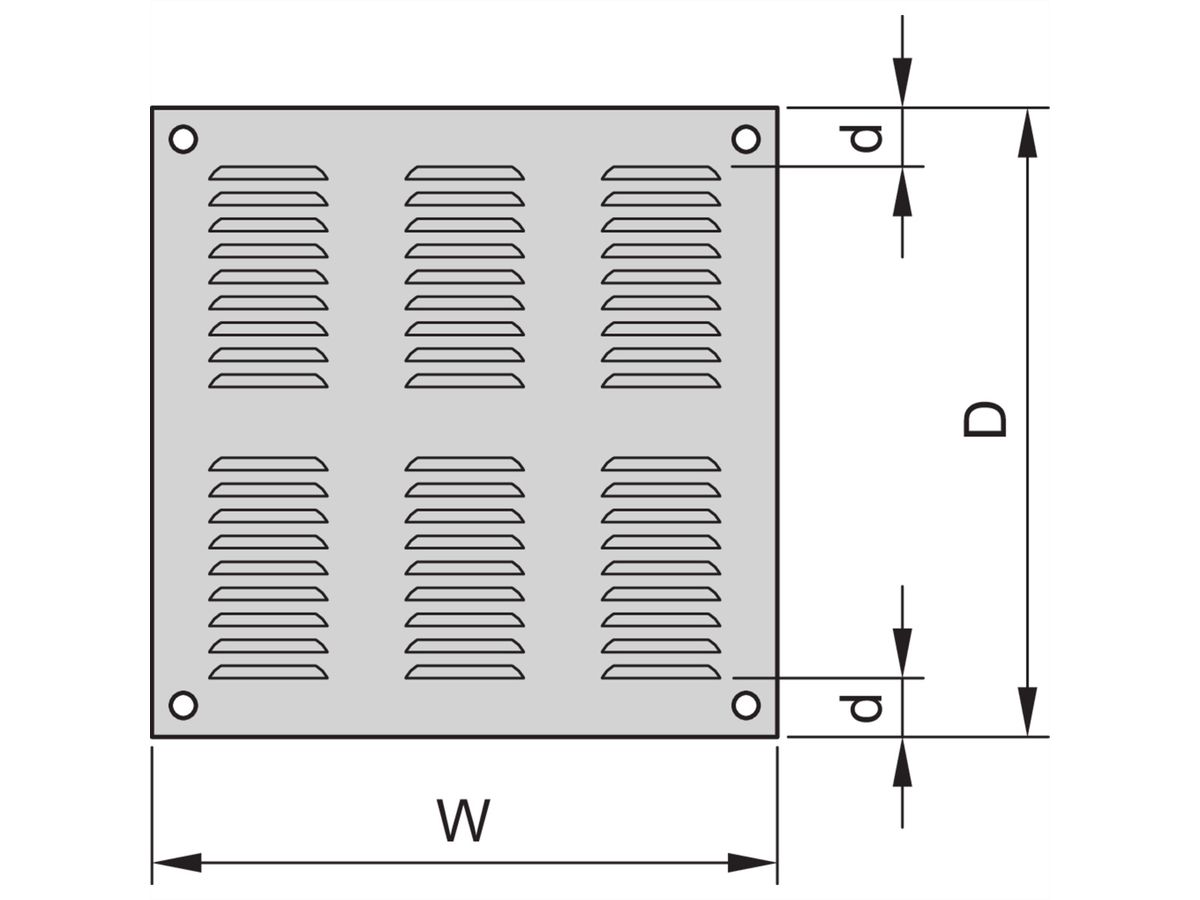 SCHROFF Eurorack Couvercle supérieur affleurant, persienné , RAL 7021, 600W 800D