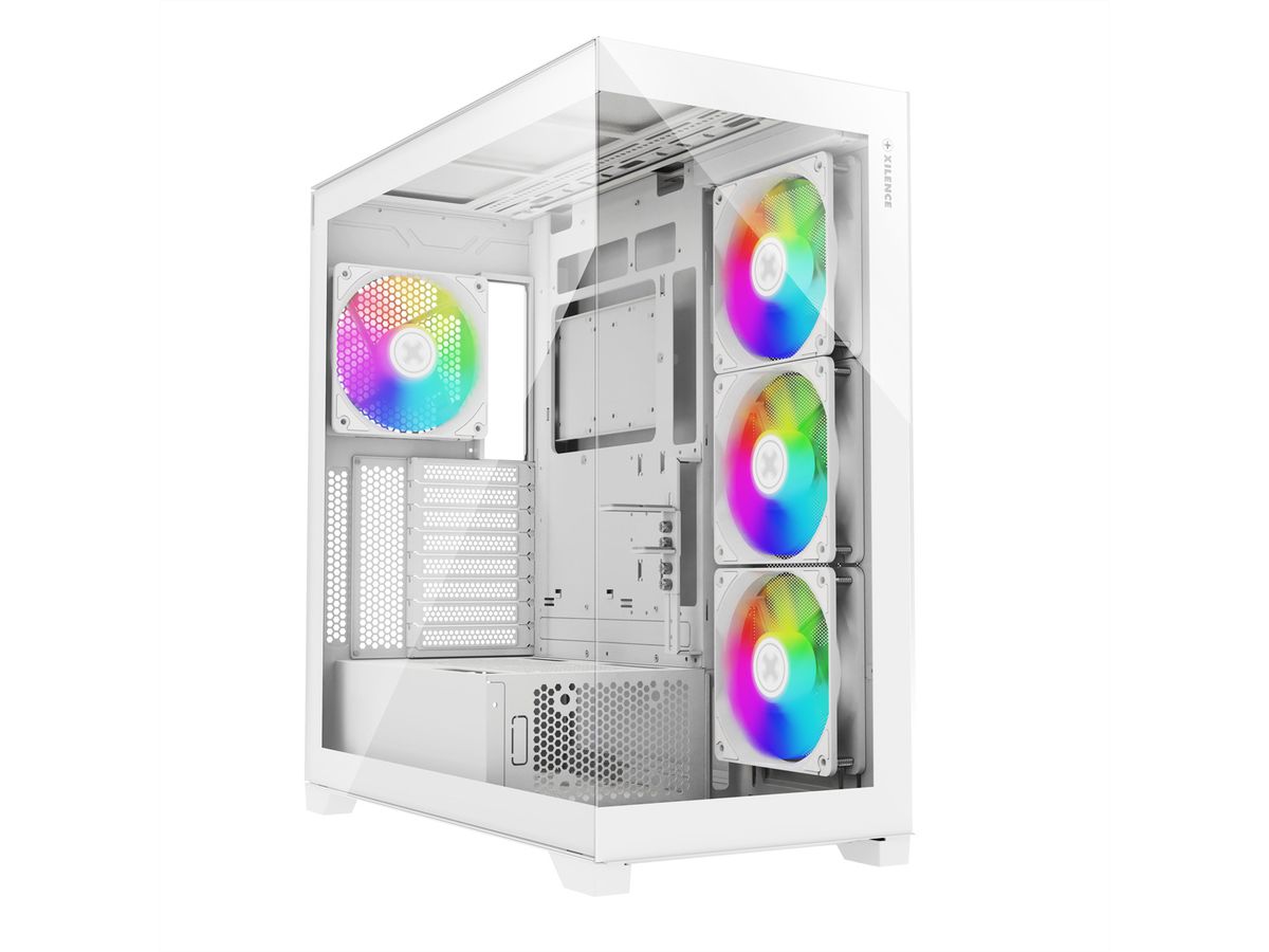 XILENCE Xilent Gleam X818.W.ARGB Gaming ATX PC blanc, Tour RGB ATX Midi