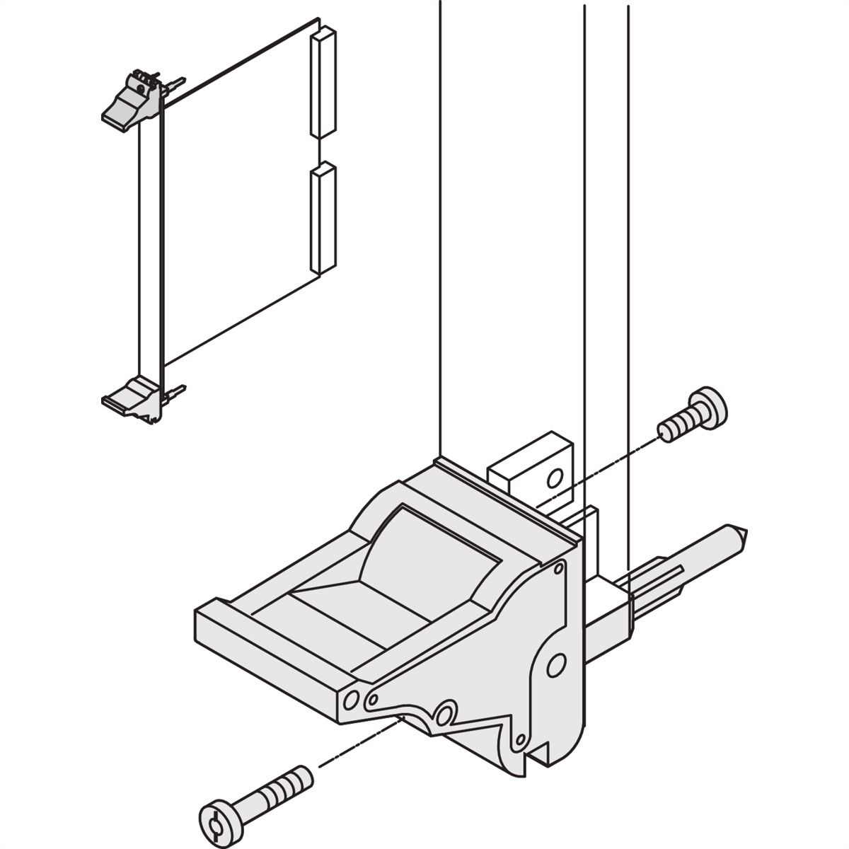 Poignée d'insertion/extraction SCHROFF type IEL, levier gris, bouton noir, bas, 100 pièces