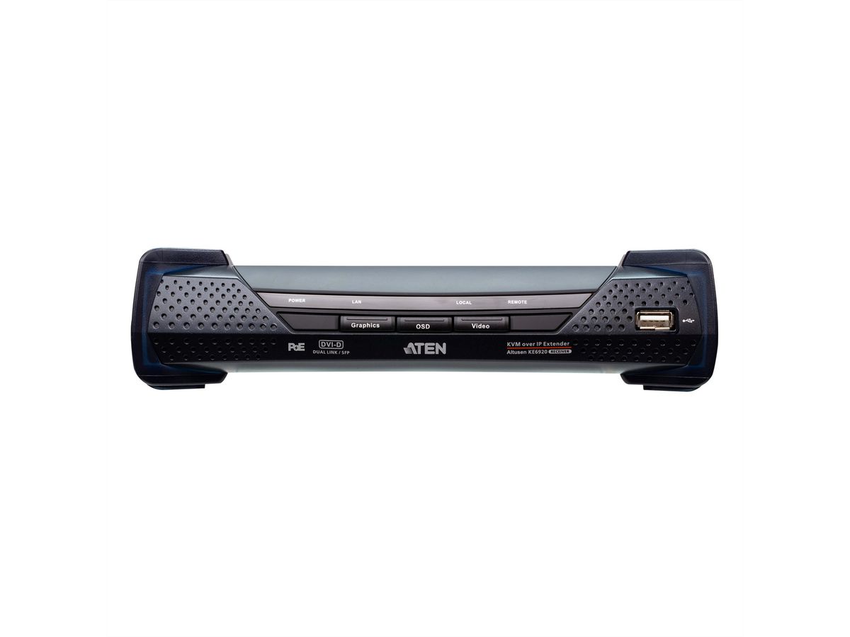 ATEN KE6922R Récepteur KVM 2K DVI-D Dual Link sur IP avec double SFP et PoE
