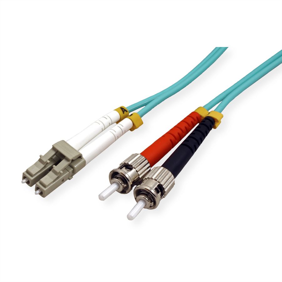 VALUE Câble FO 50/125µm, LC/ST, OM3, LSOH, turquoise, 2 m