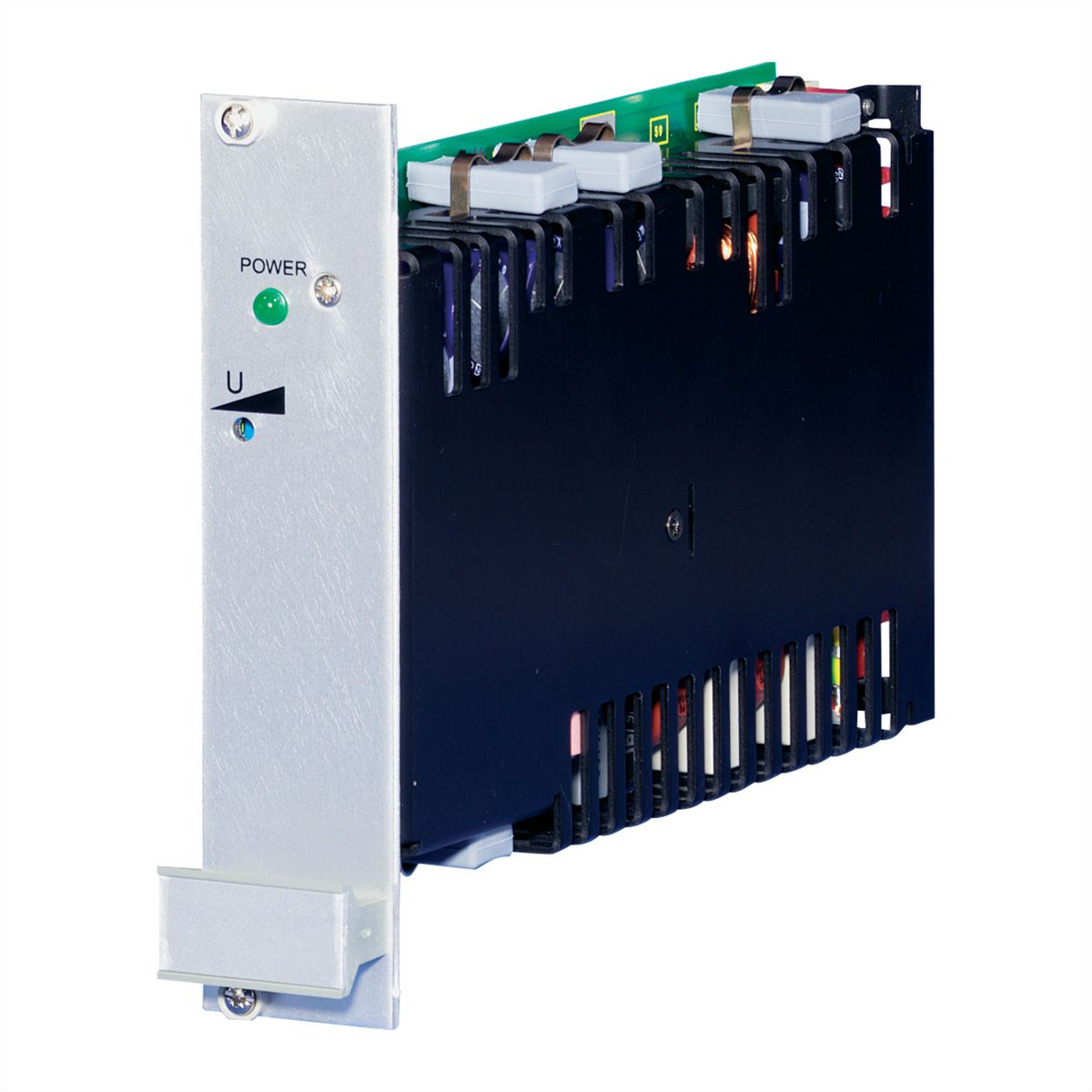 SCHROFF PSU Face avant pour Maxpower 100, Single, Adjustable, 3 U, 6 HP, blindé, 2.5 mm, Al