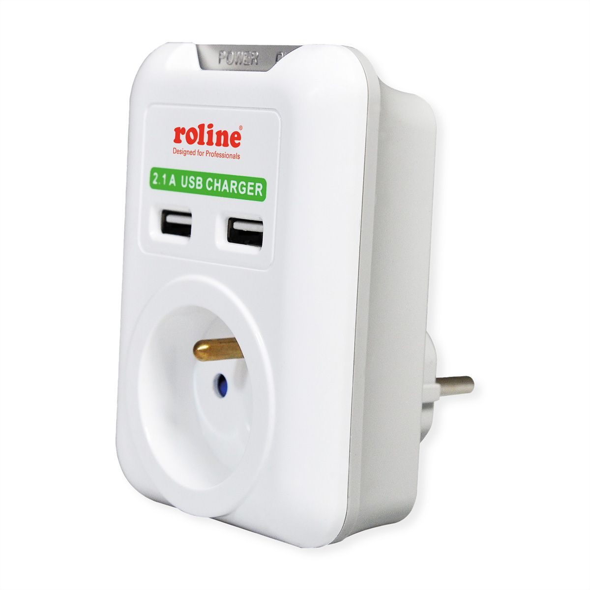 ROLINE Prise de courant avec chargeur USB, version UTE